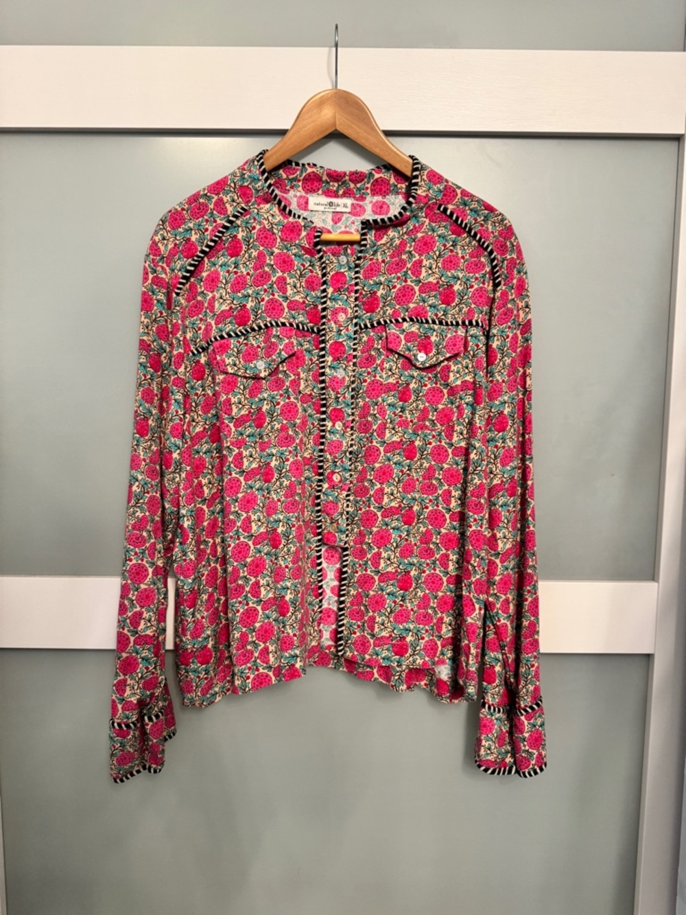 NATURAL LIFE Pink Floral Button-Down Shirt